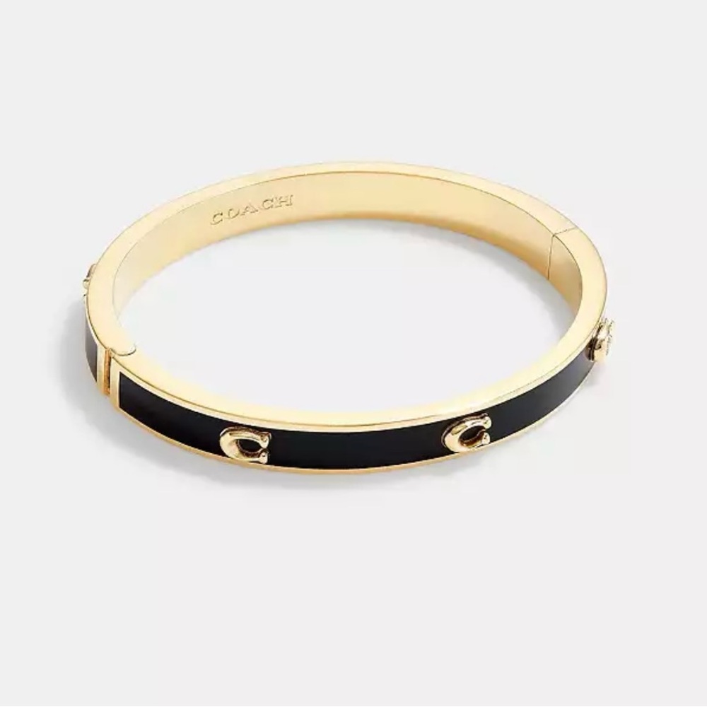Coach Pegged Signature Hinged Bangle